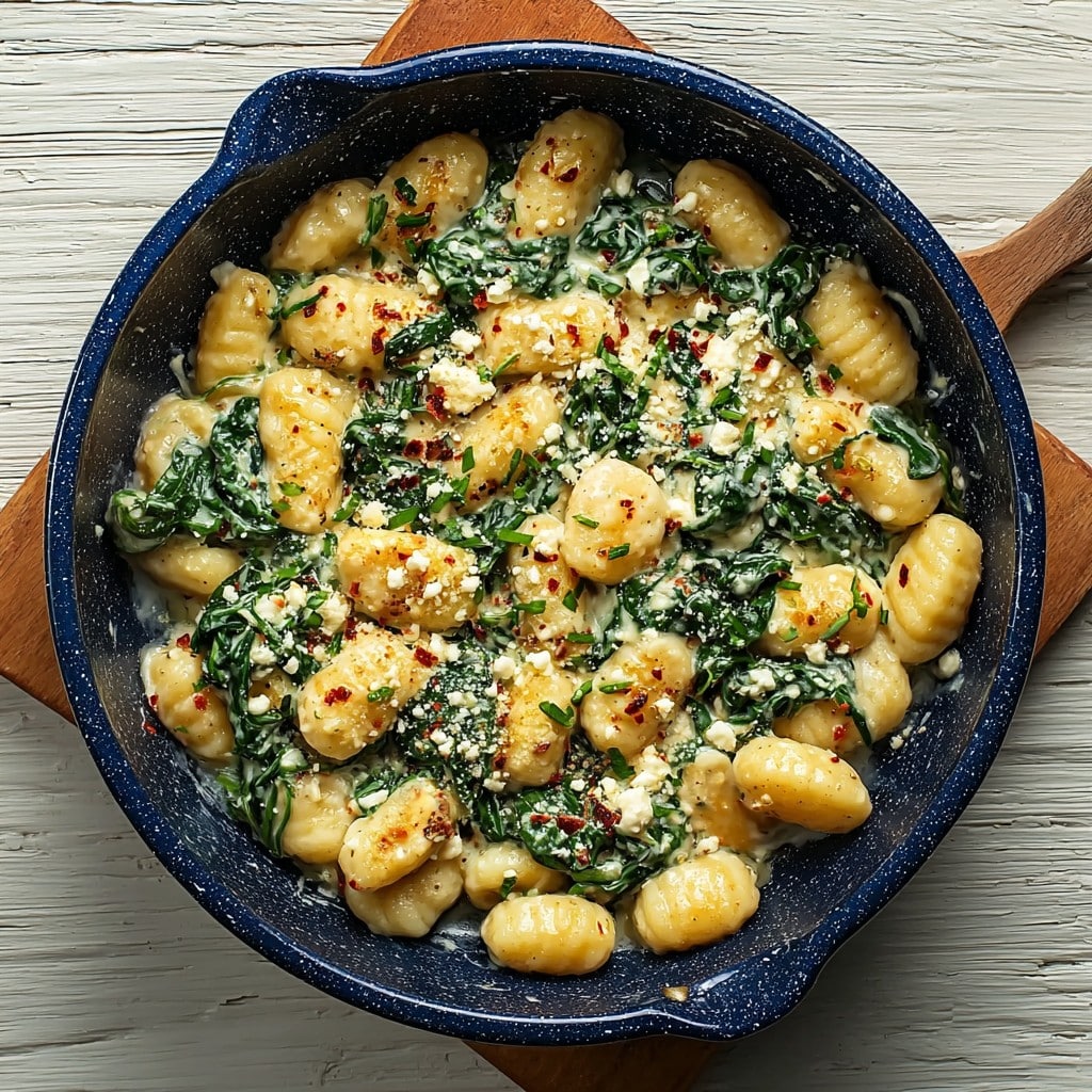Creamy Gnocchi with Spinach and Feta