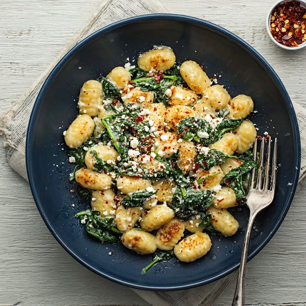 Creamy Gnocchi with Spinach and Feta