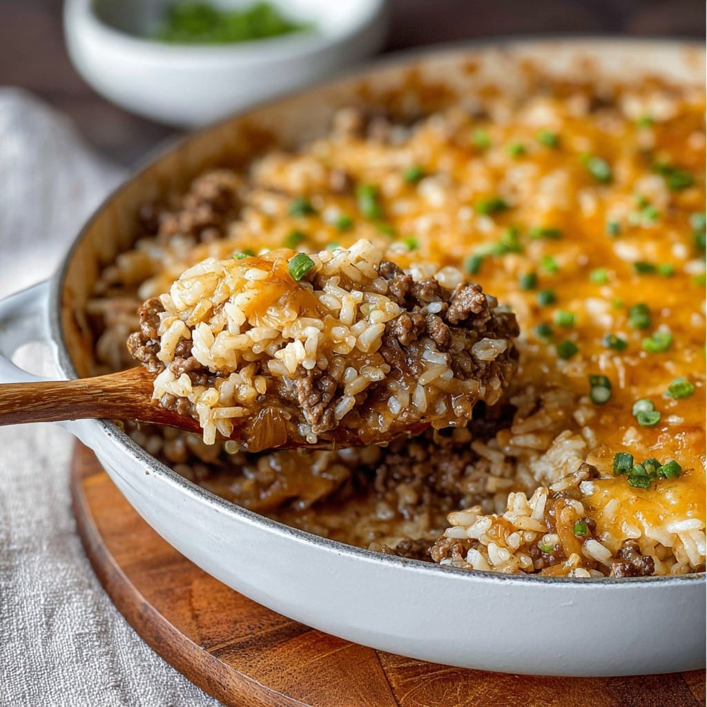 French onion beef rice casserole