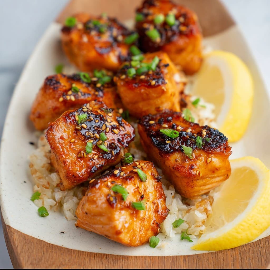 Hot Honey Salmon Bites
