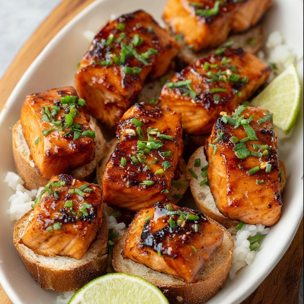 Hot Honey Salmon Bites