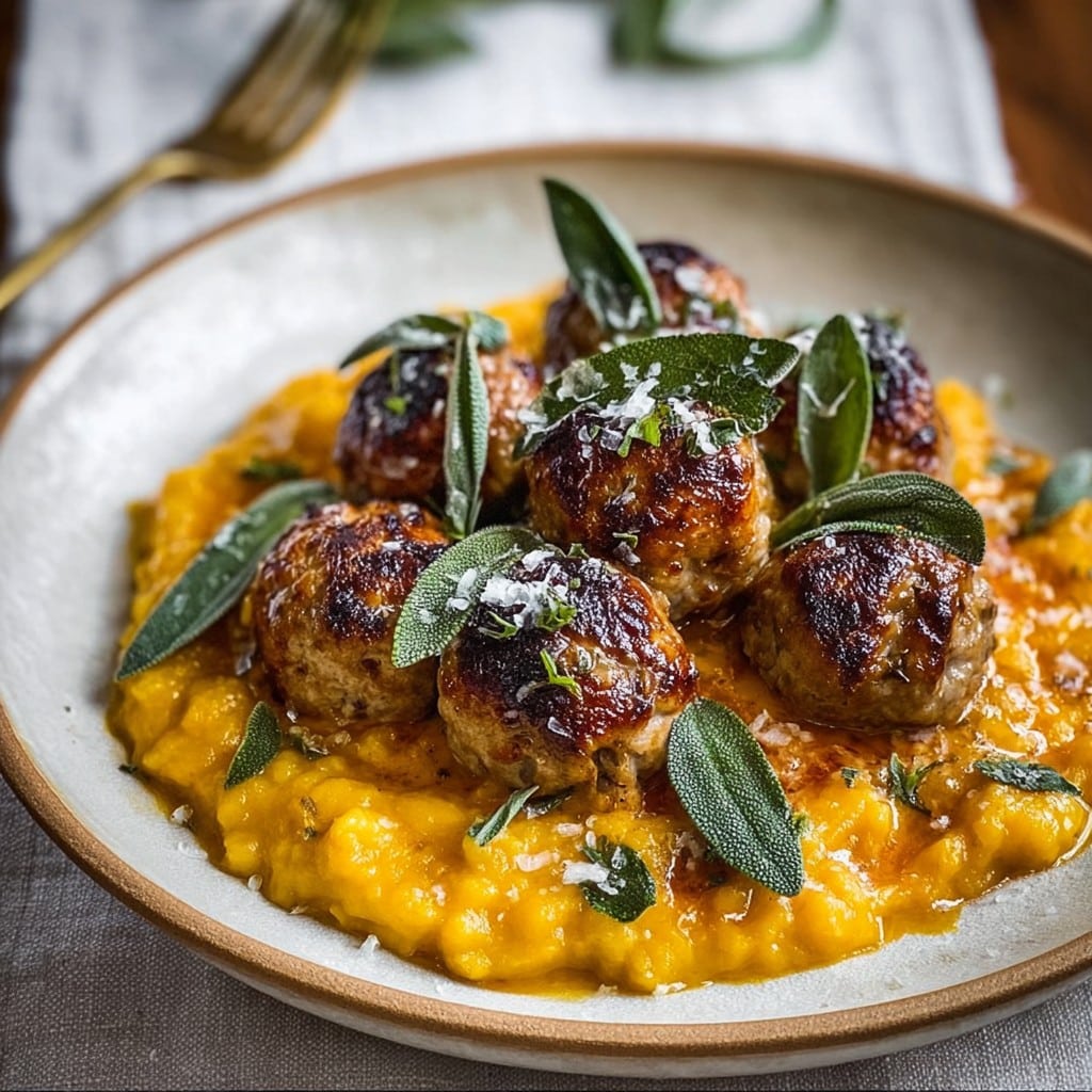 Turkey Meatballs Pumpkin Sage Sauce