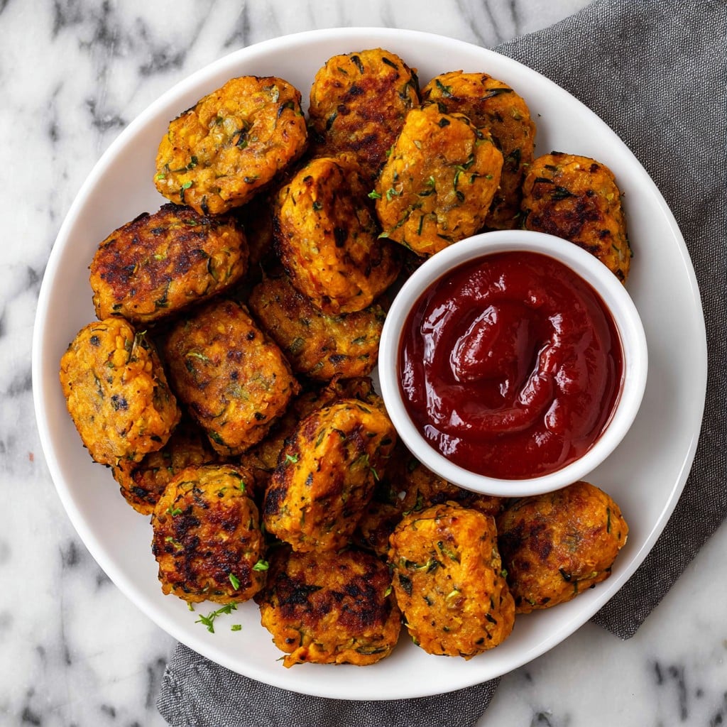 Vegan Baked Sweet Potato Zucchini Tots