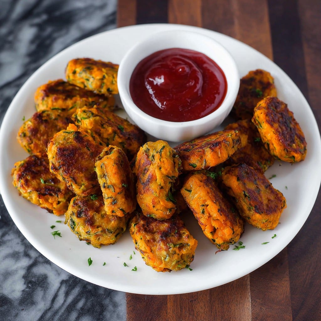 Vegan Baked Sweet Potato Zucchini Tots