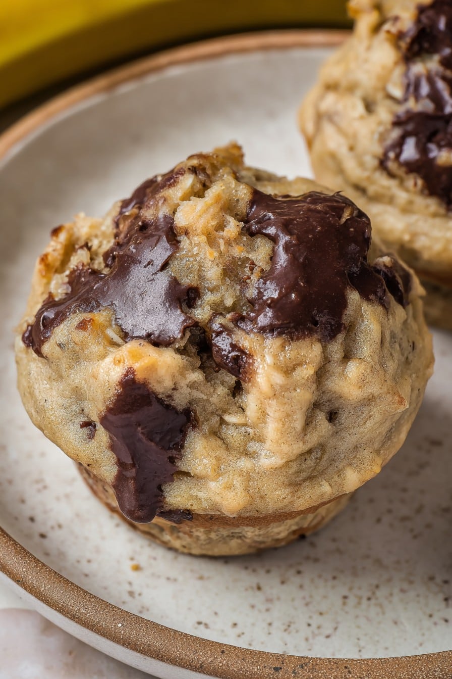 A delicious, irresistible picture of 3 Ingredient Banana Oatmeal Muffins