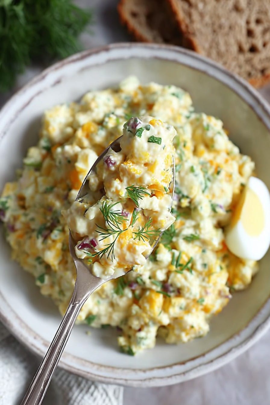A delicious, irresistible picture of Cottage Cheese Egg Salad
