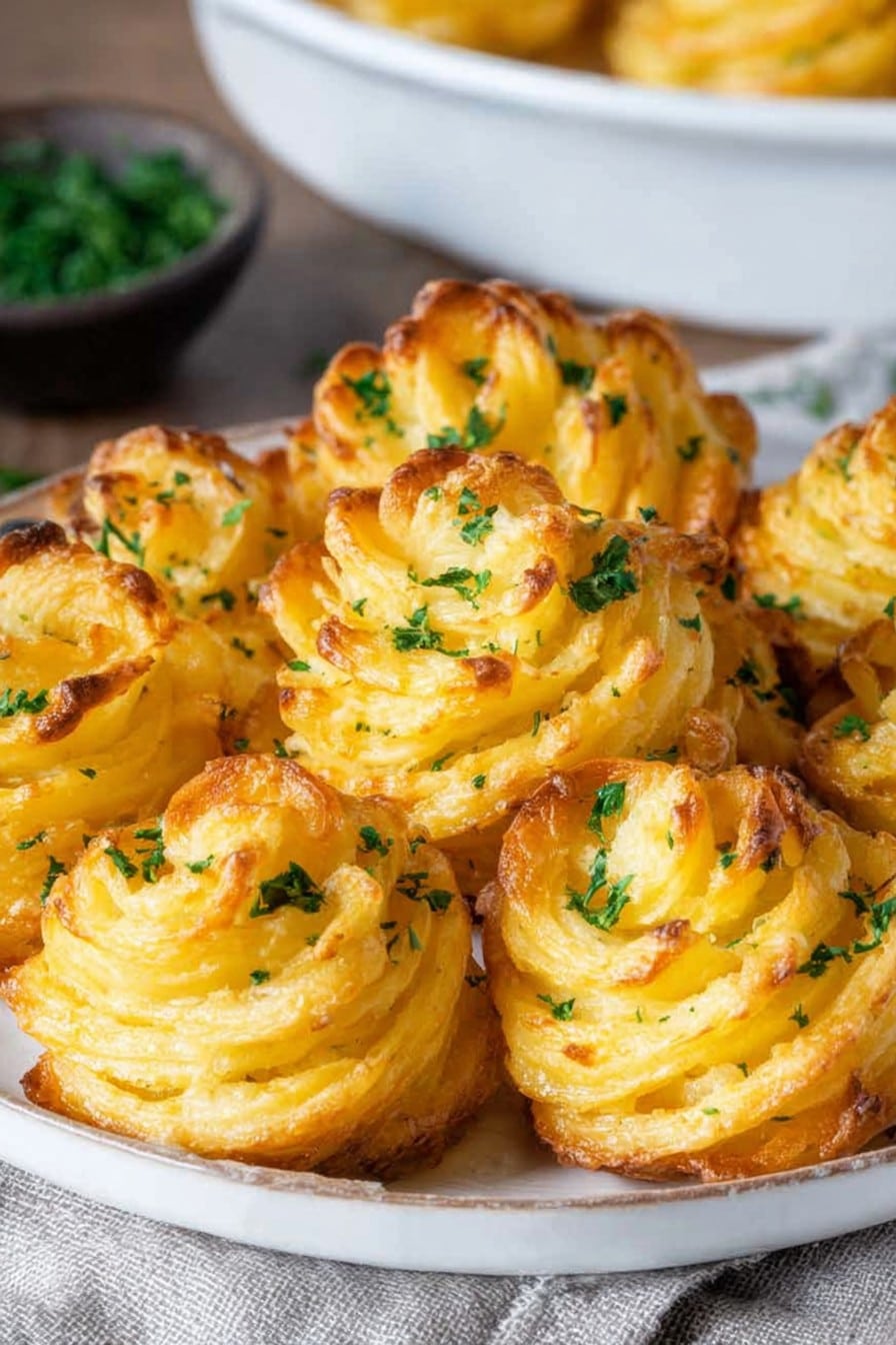 A delicious, irresistible picture of Parmesan Duchess Potatoes