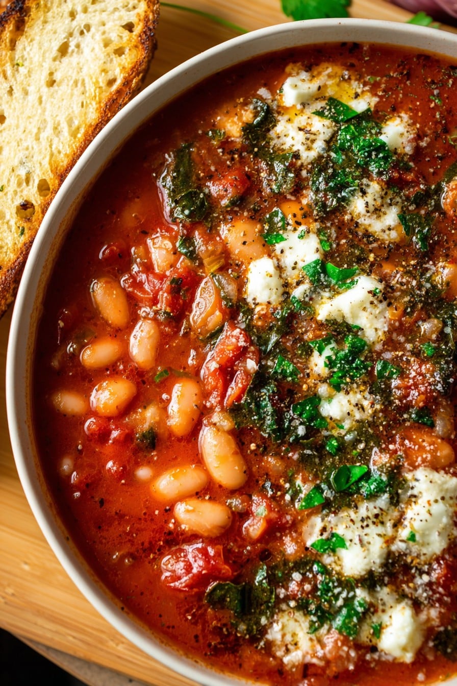 A delicious, irresistible picture of Pizza Butterbean Soup
