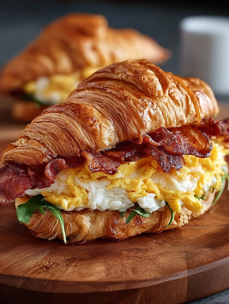 Bacon, Egg & Cheese Croissant Sandwich Recipe