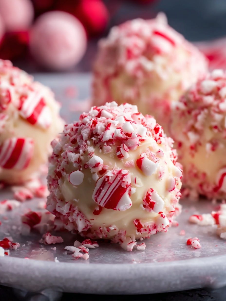 Candy Cane Fudge Snowballs – Peppermint Crunch Christmas Candy