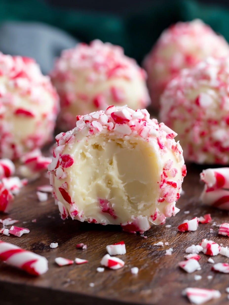 Candy Cane Fudge Snowballs – Peppermint Crunch Christmas Candy