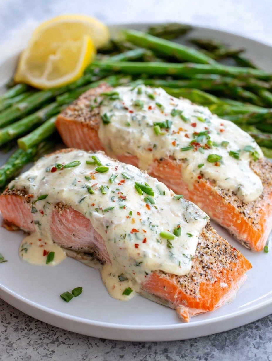 Easy Sour Cream Baked Salmon