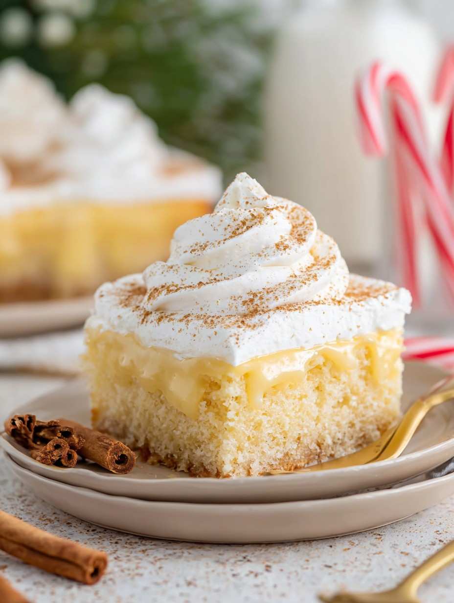 Eggnog Poke Cake