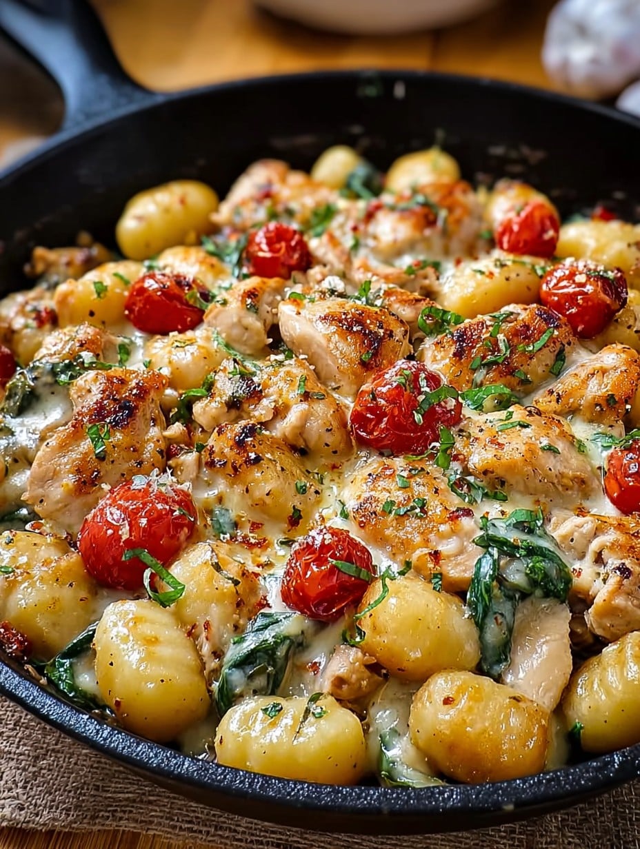Garlic Chicken Gnocchi Skillet