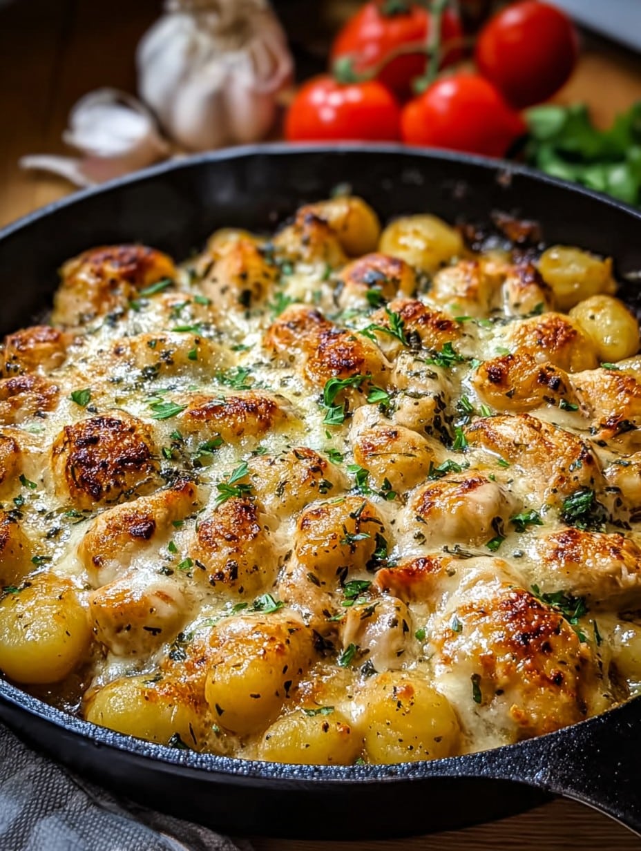 Garlic Chicken Gnocchi Skillet