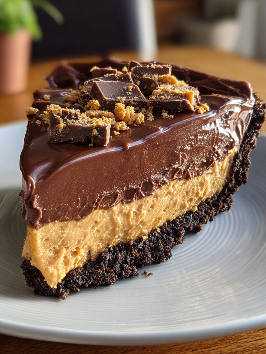 No-Bake Chocolate Peanut Butter Pie: 4 Hour Delight