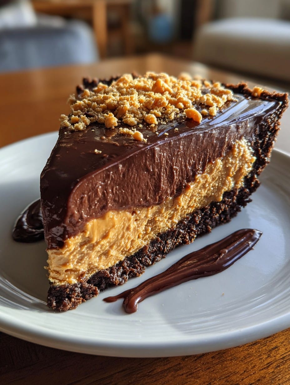 No-Bake Chocolate Peanut Butter Pie: 4 Hour Delight