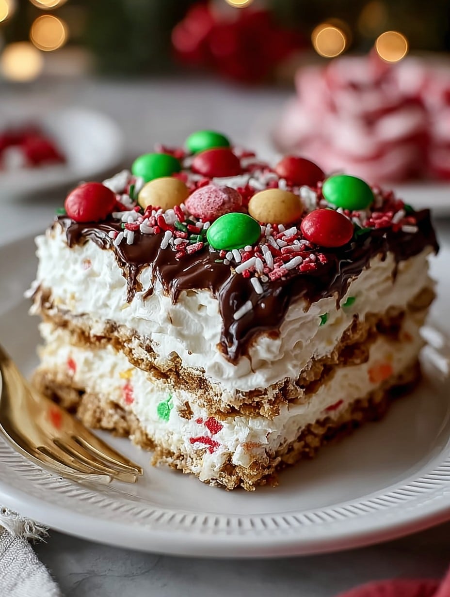 No-Bake Christmas Cookie Lasagna