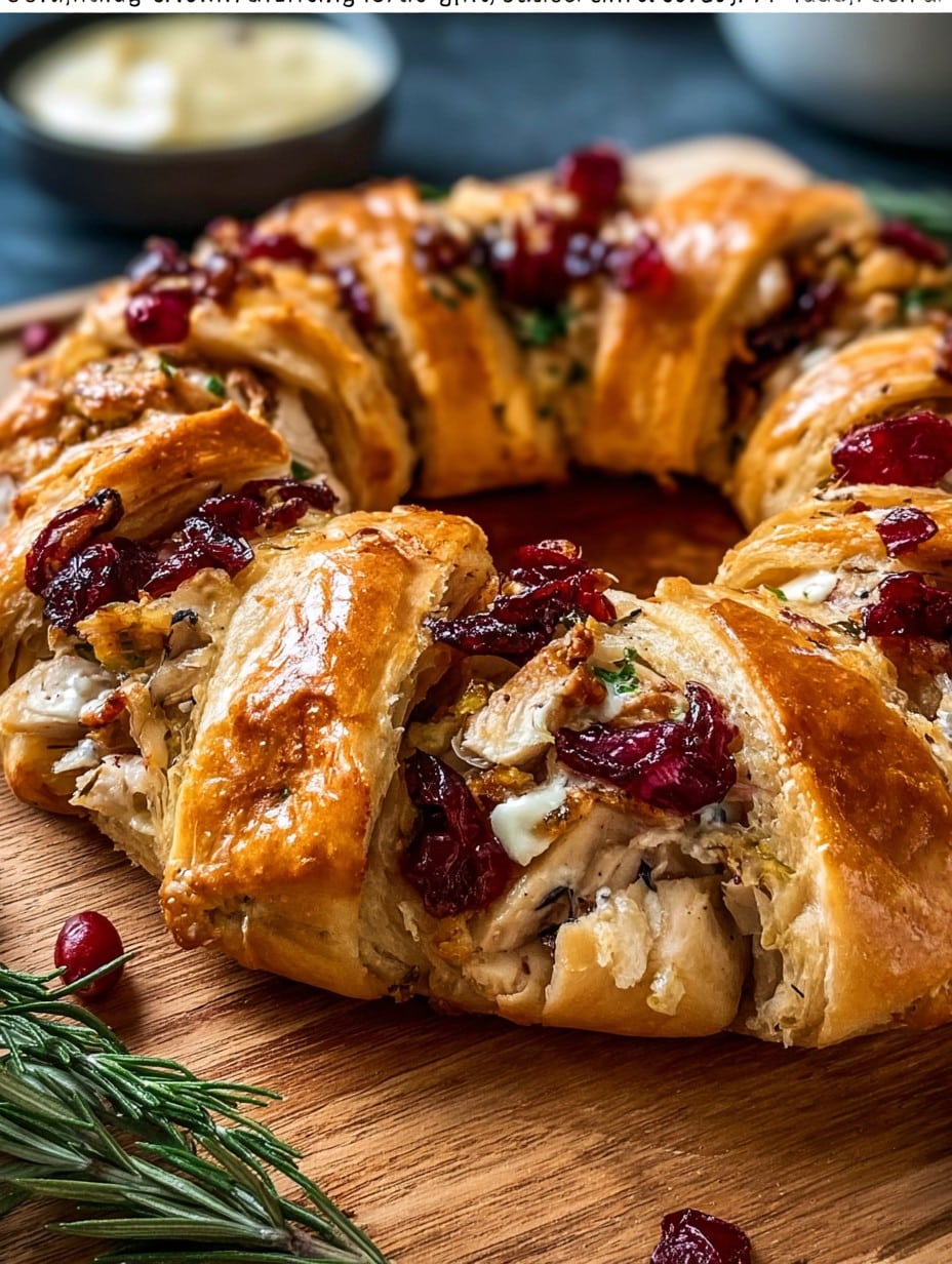Savory Turkey and Cranberry Crescent Ring