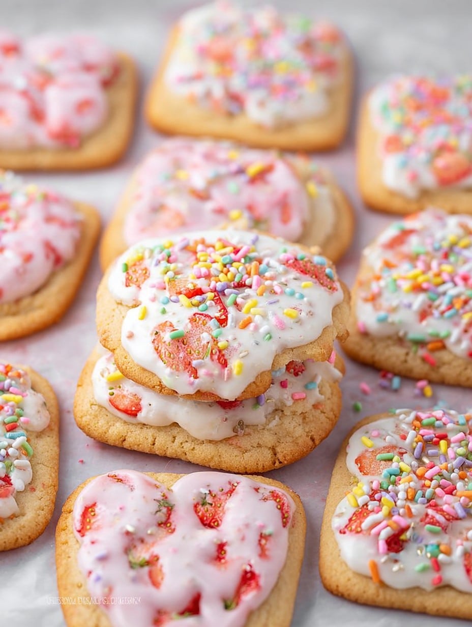 Strawberry Pop Tart Cookies