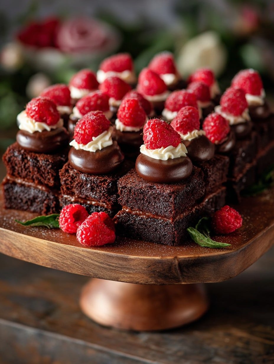 Chocolate Cake with Raspberries on Top for Party Food