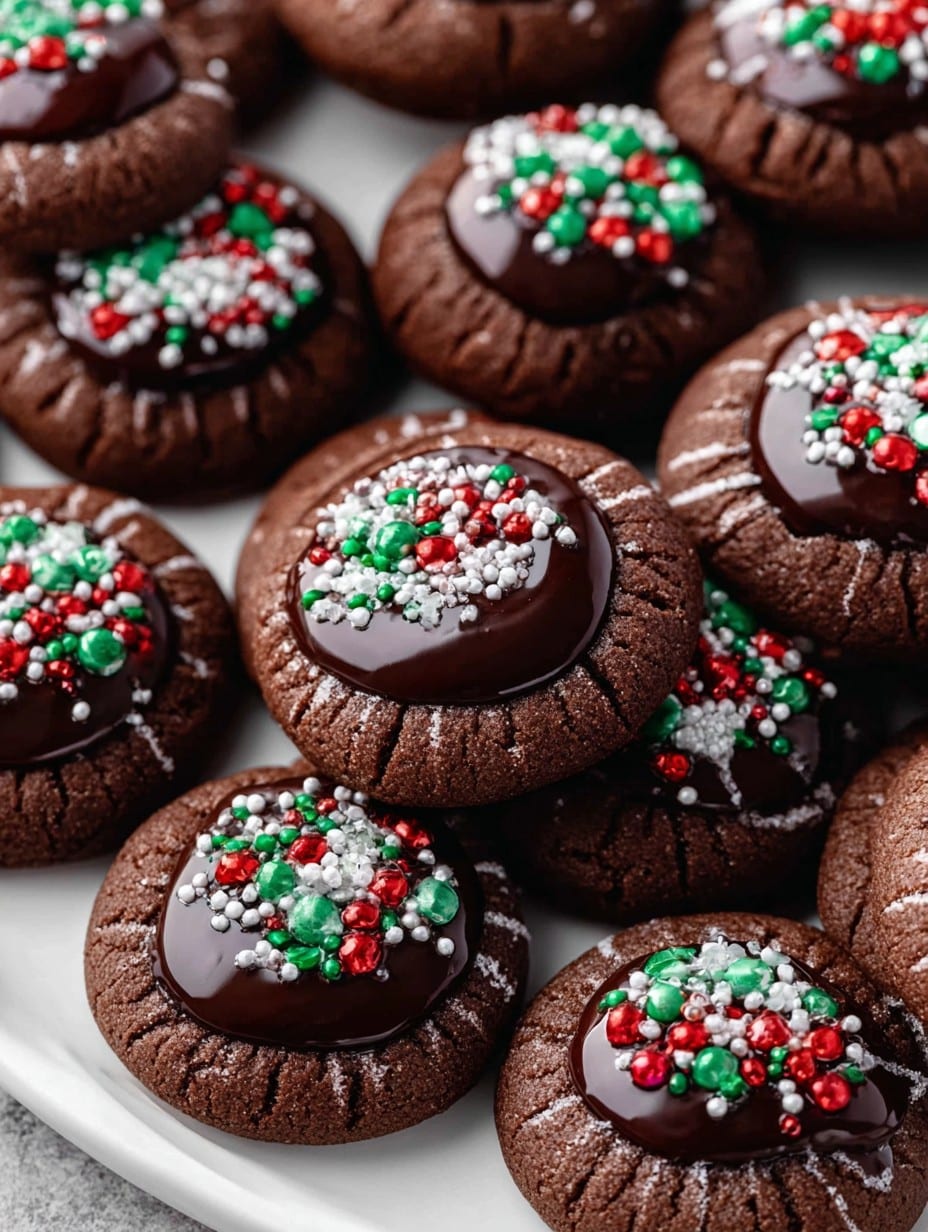 Chocolate Thumbprint Christmas Cookies