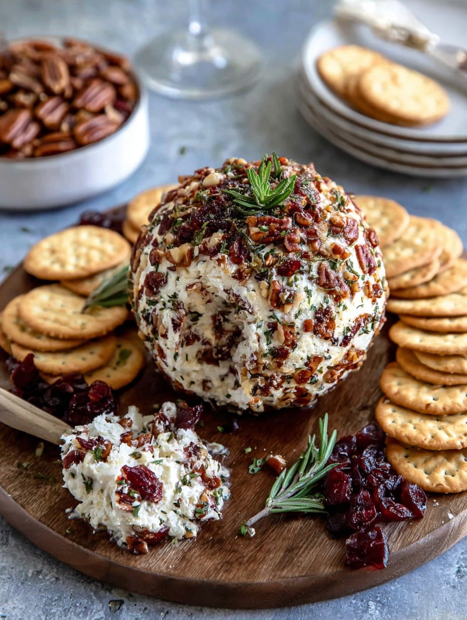 Cranberry Pecan Goat Cheese Ball New Years Eve Appetizer