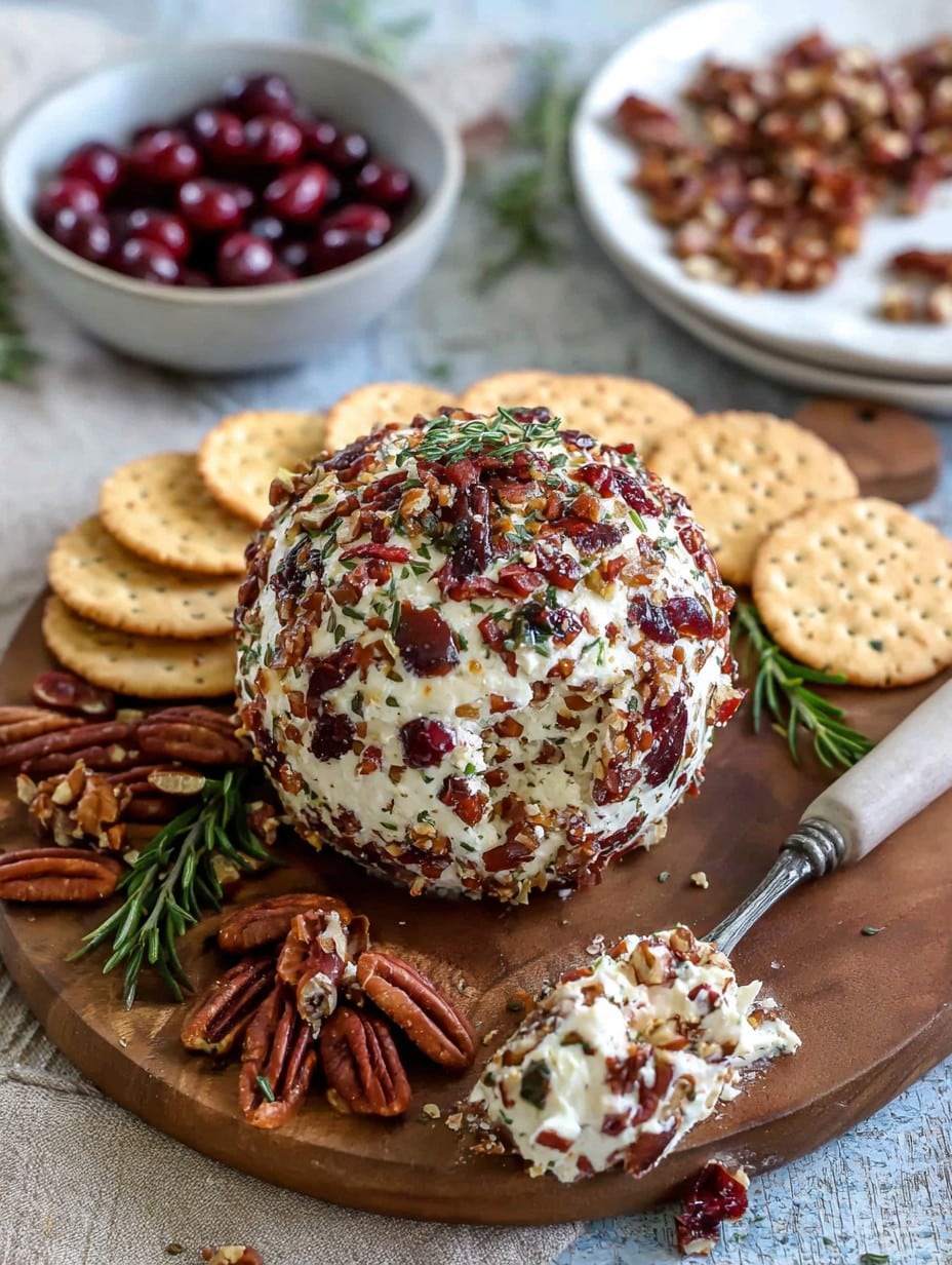 Cranberry Pecan Goat Cheese Ball New Years Eve Appetizer