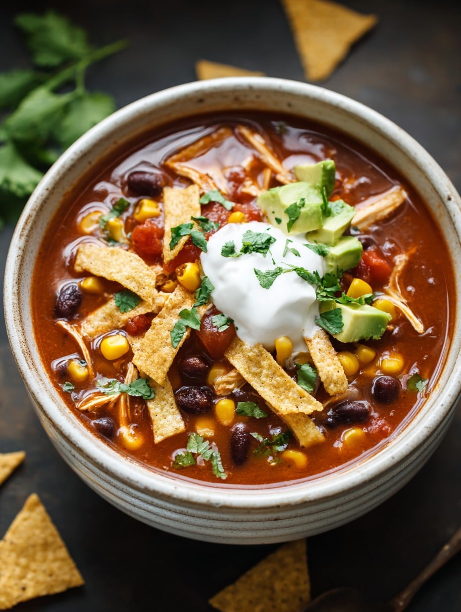 Crockpot Chicken Tortilla Soup