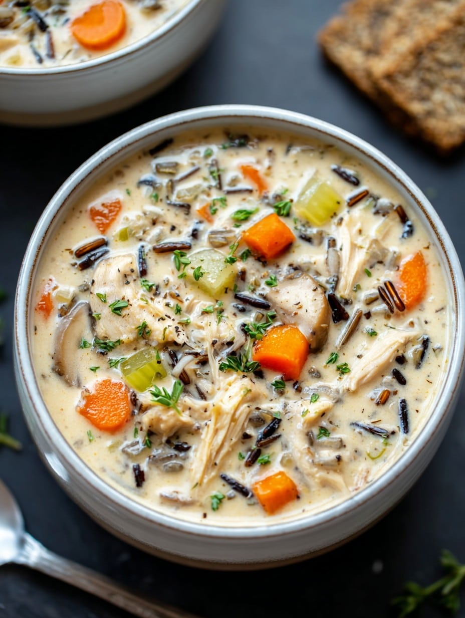 Crockpot Creamy Chicken Wild Rice Soup