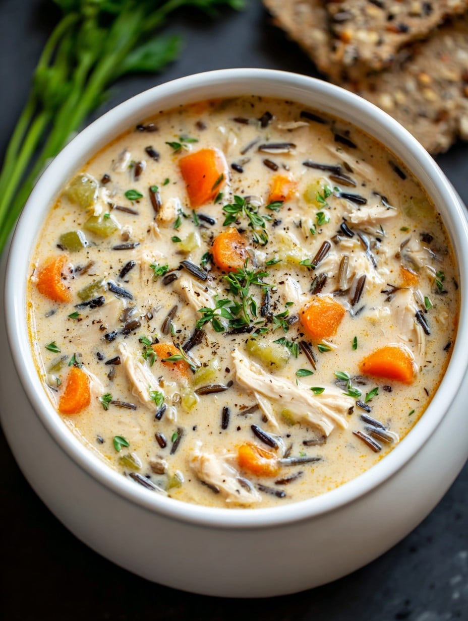 Crockpot Creamy Chicken Wild Rice Soup