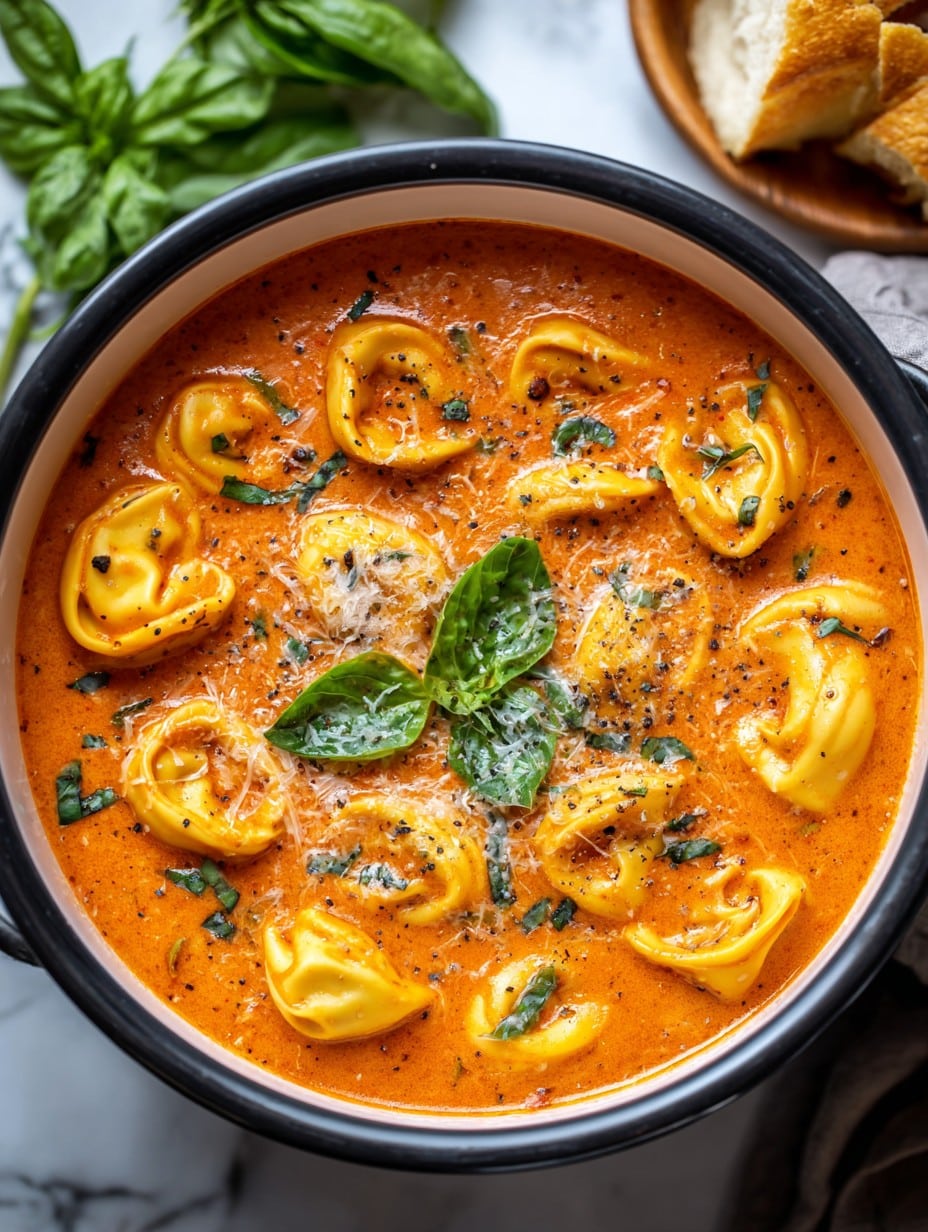 Crockpot Creamy Tomato Tortellini Soup Recipe