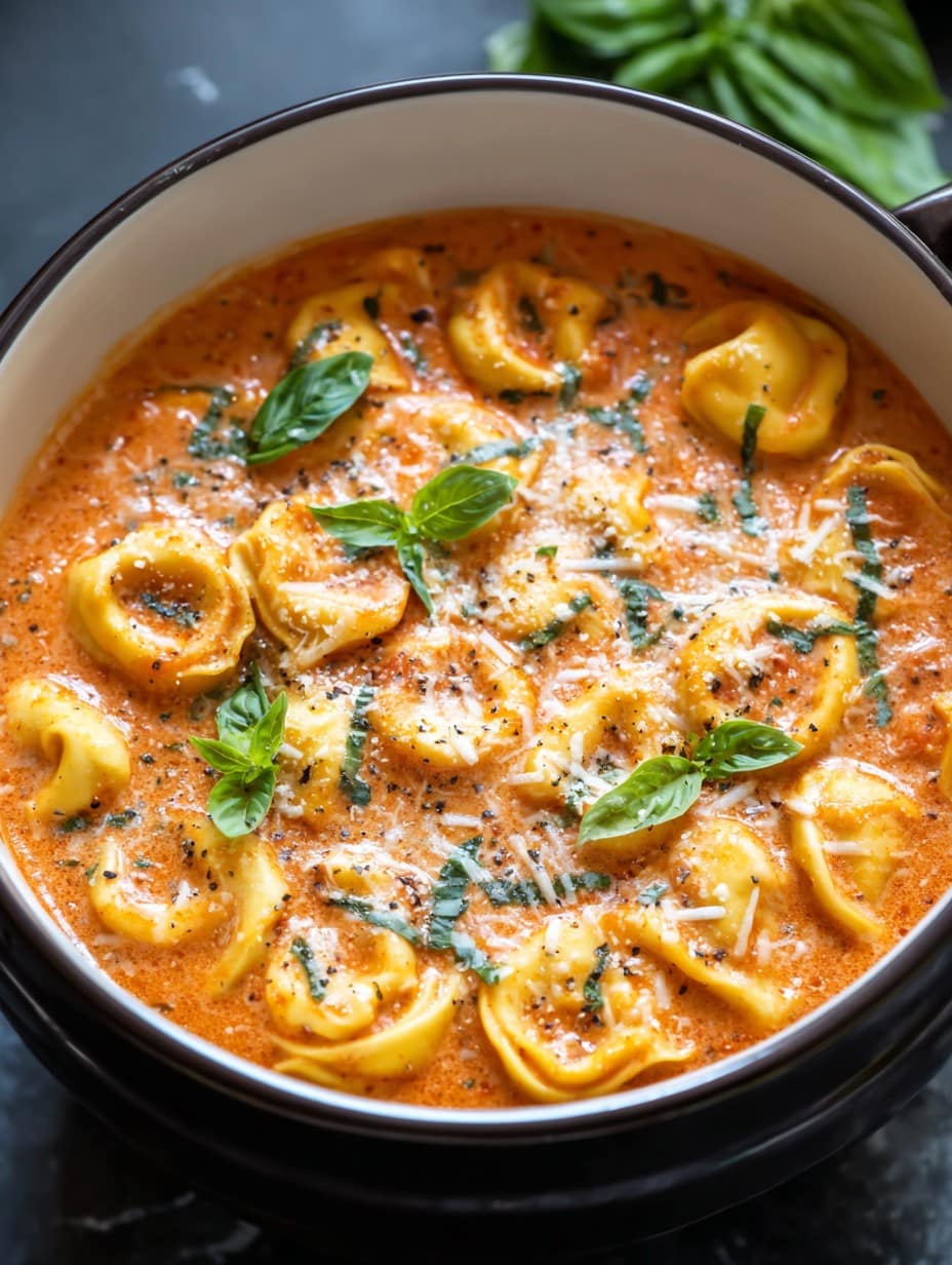 Crockpot Creamy Tomato Tortellini Soup Recipe