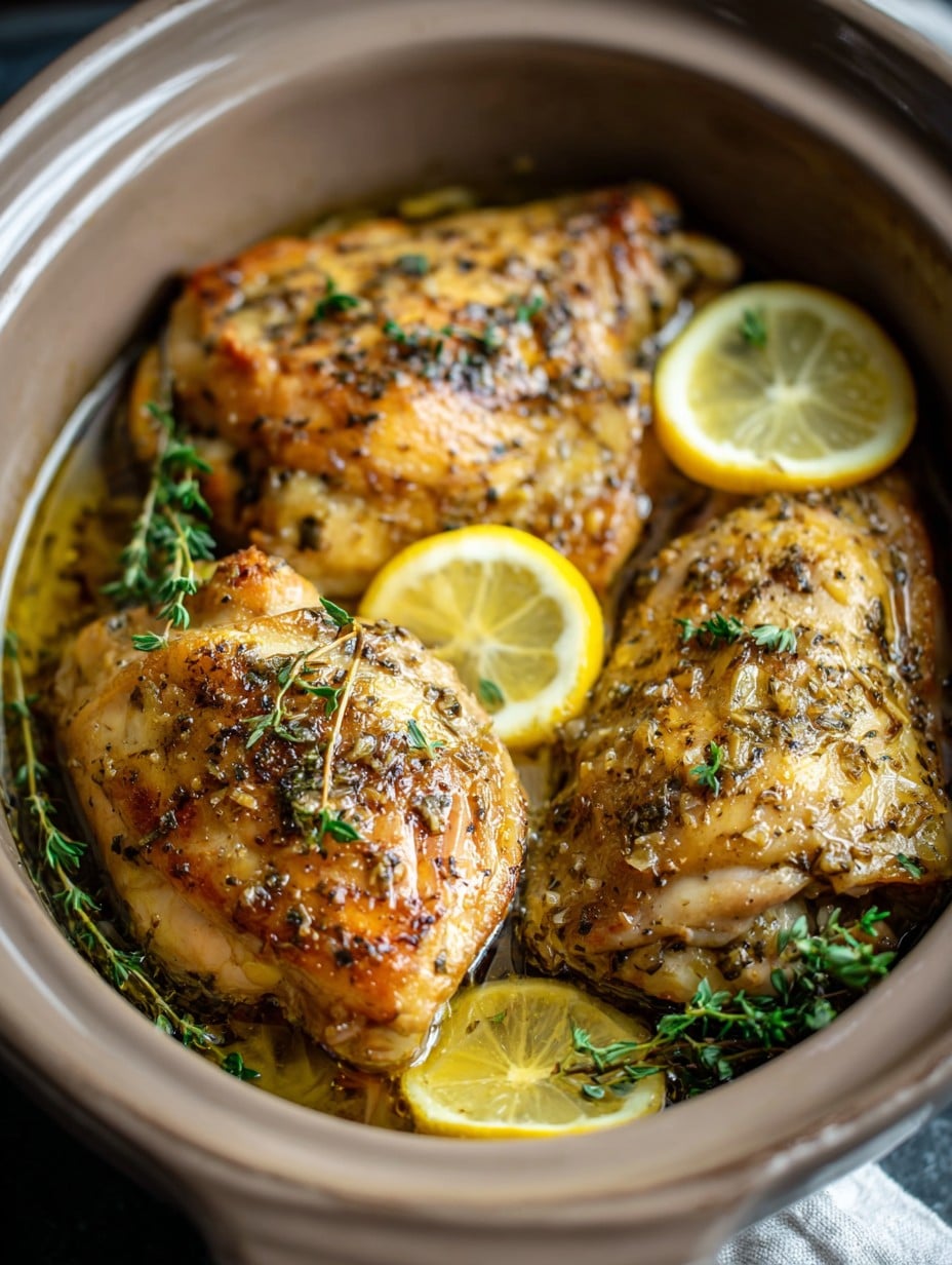 Crockpot Lemon Garlic Chicken
