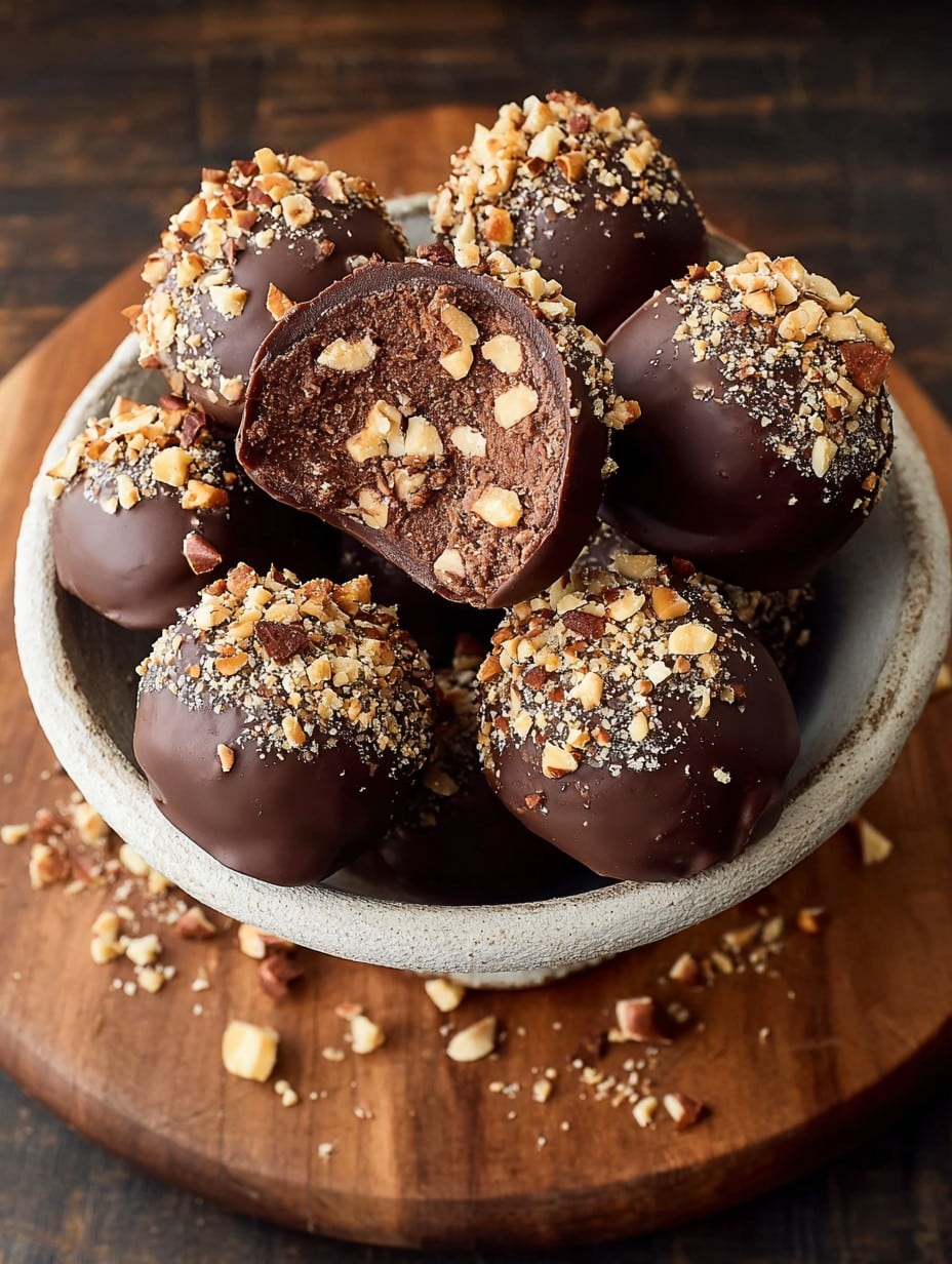 Easy Chocolate Hazelnut Truffles