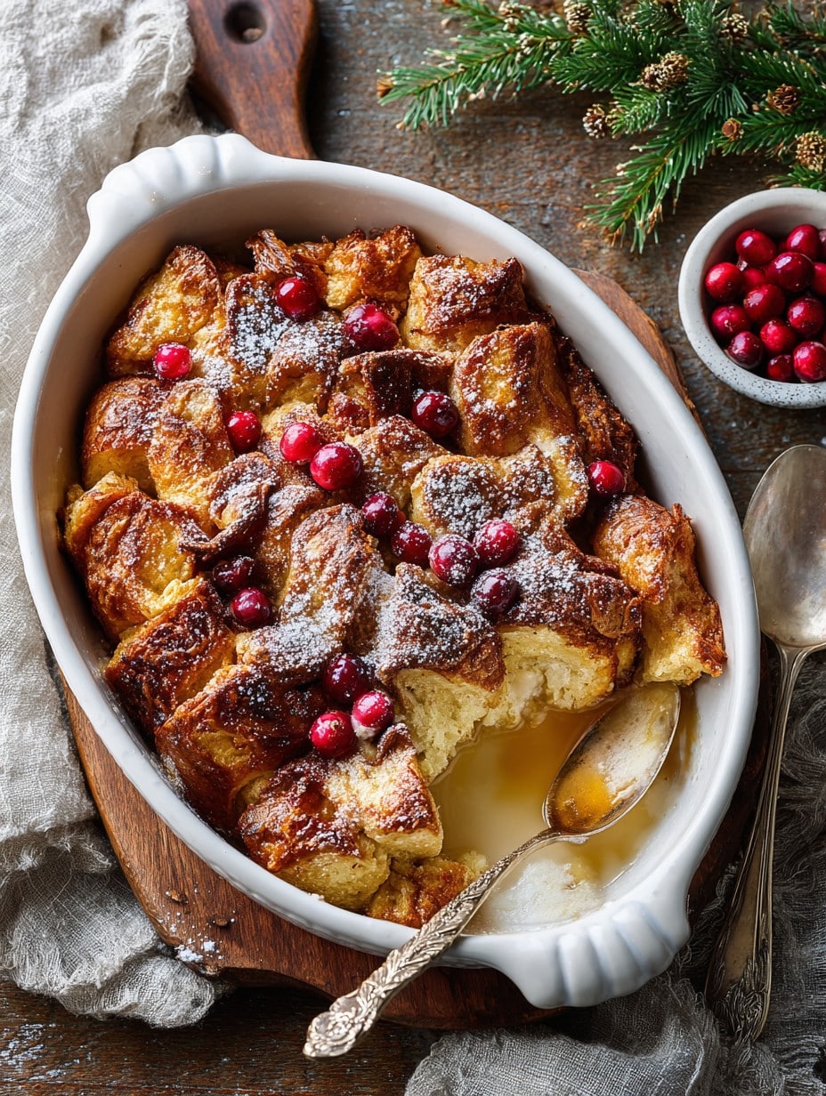 Eggnog Croissant French Toast Bake