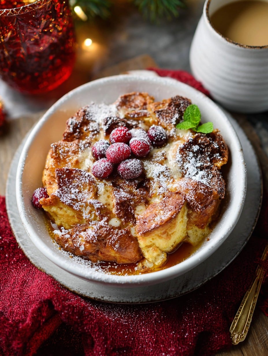 Eggnog Croissant French Toast Bake