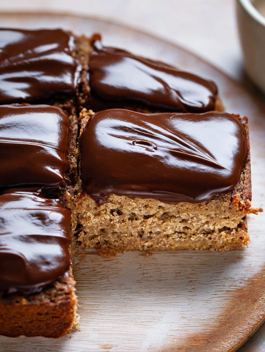 Gluten-Free Banana Snack Cake with Chocolate Ganache