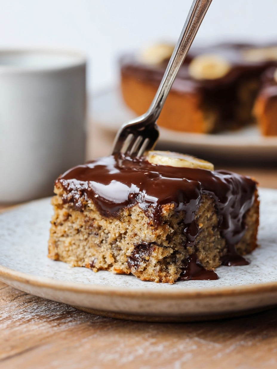 Gluten-Free Banana Snack Cake with Chocolate Ganache