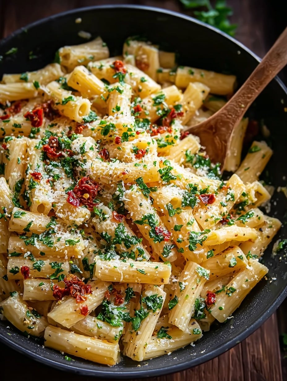 Italian Pasta with Garlic Olive Oil Sauce Recipe