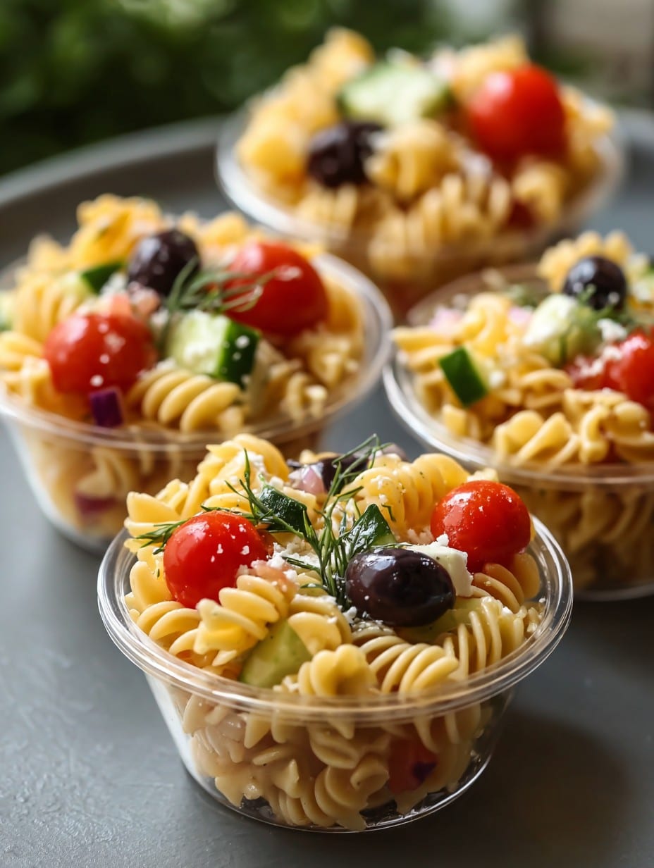 Pasta Salad Cups Recipe For your next graduation party