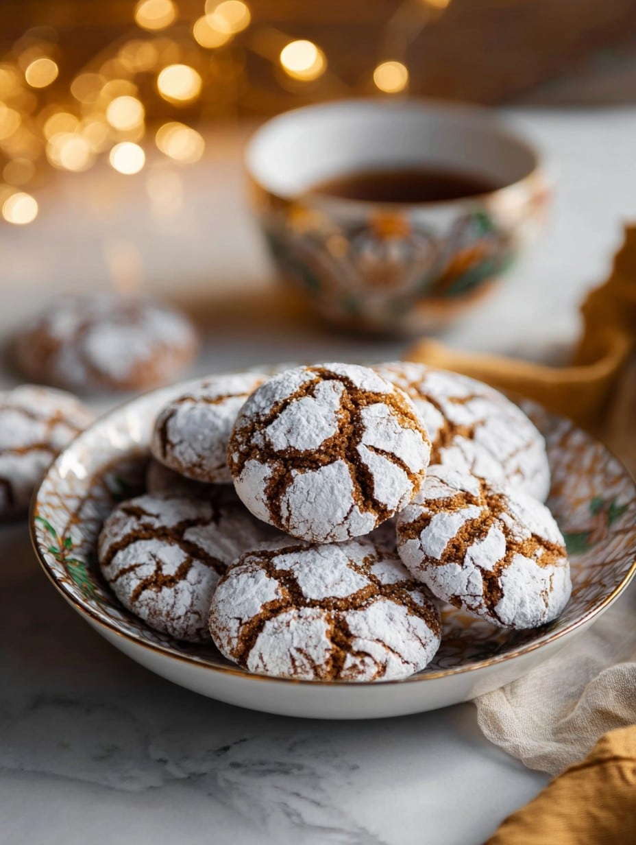 Soft and Spiced Gingerbread Crinkle Cookies Recipe