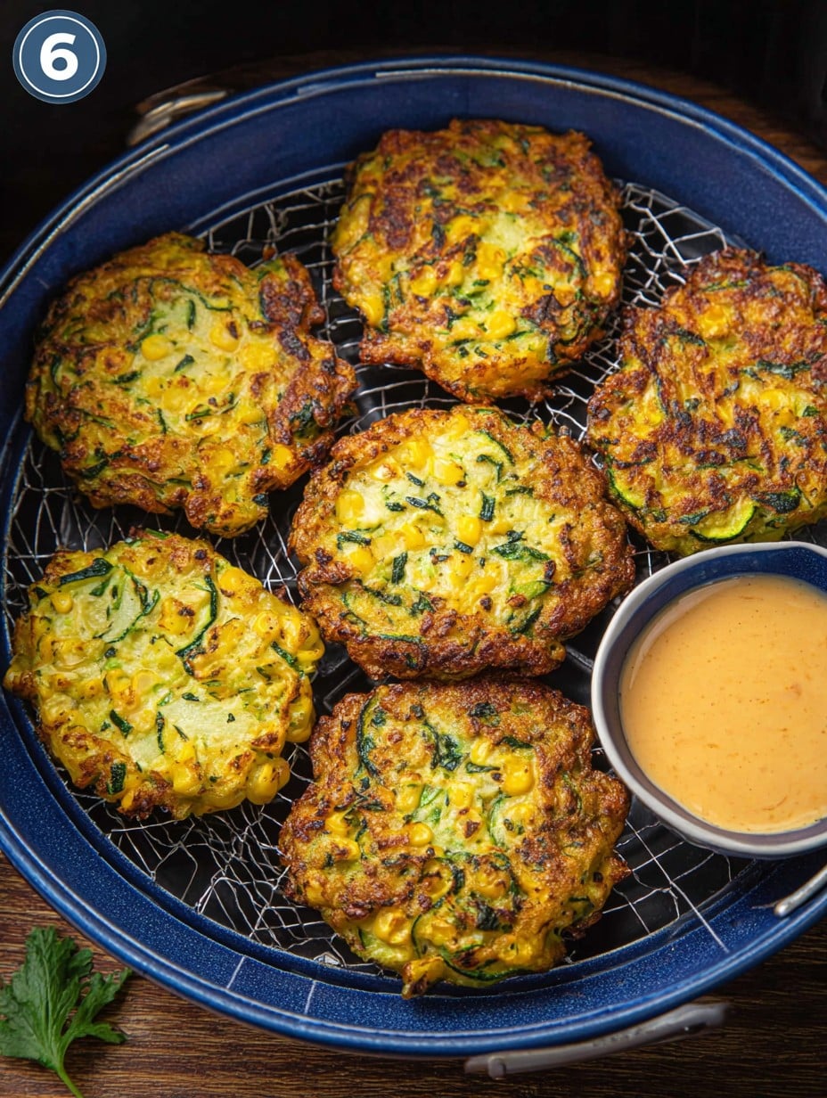 Air Fryer Zucchini Corn Fritters