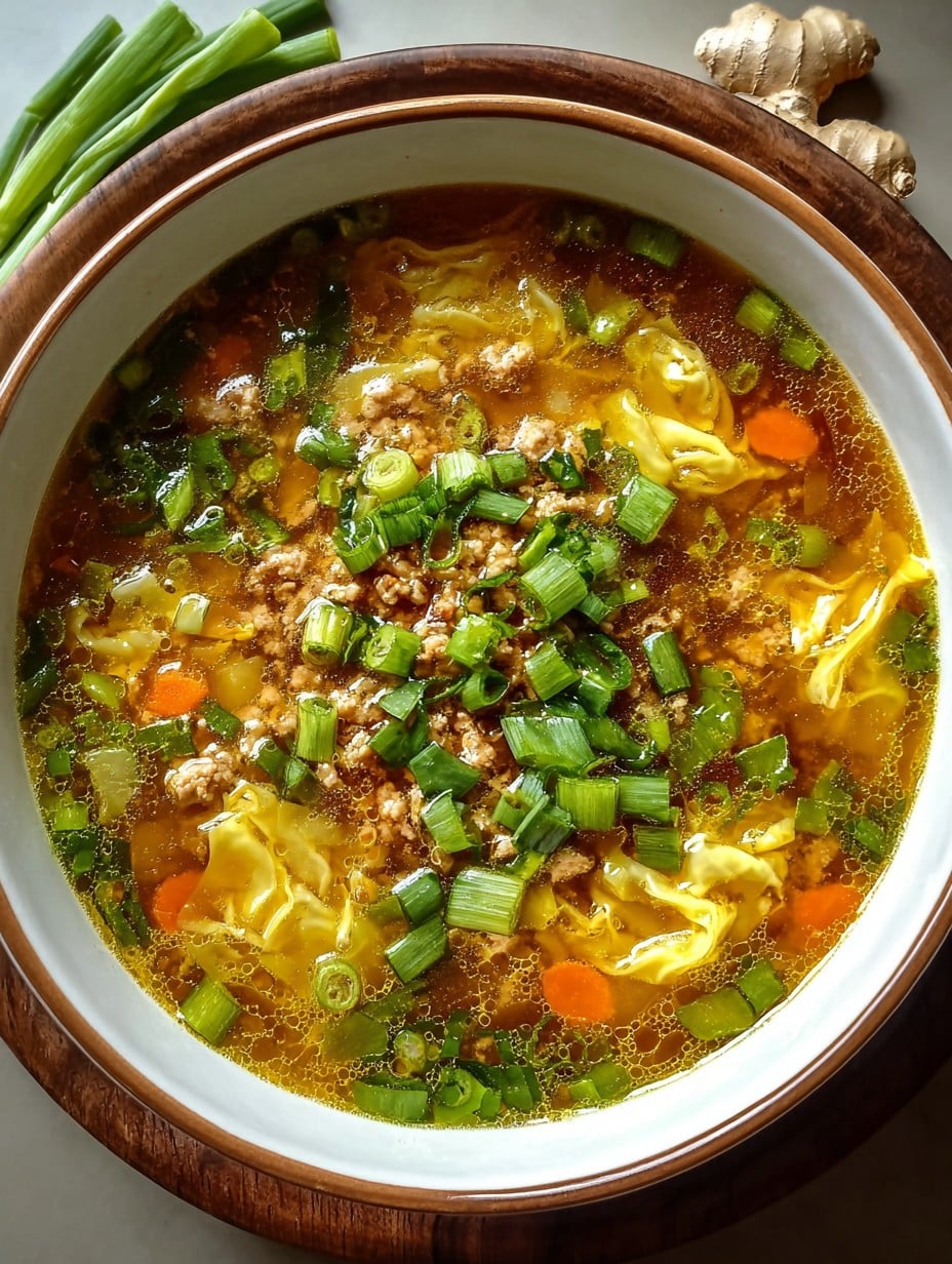 Cozy One-Pot Egg Roll Soup with Green Onions and Ginger