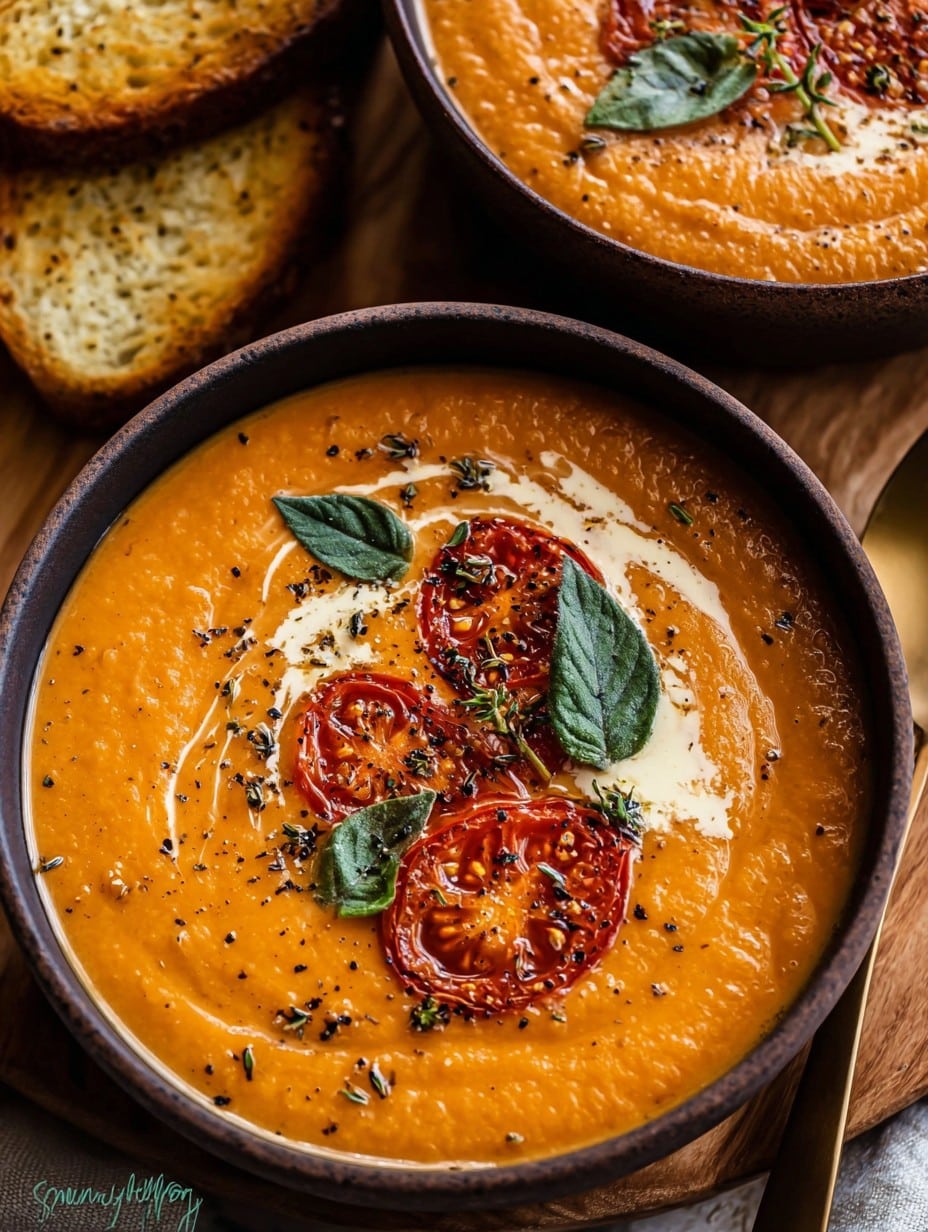 Creamy Roasted Garlic Tomato Soup