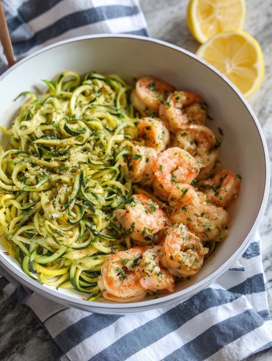Garlic Shrimp And Zucchini Noodles