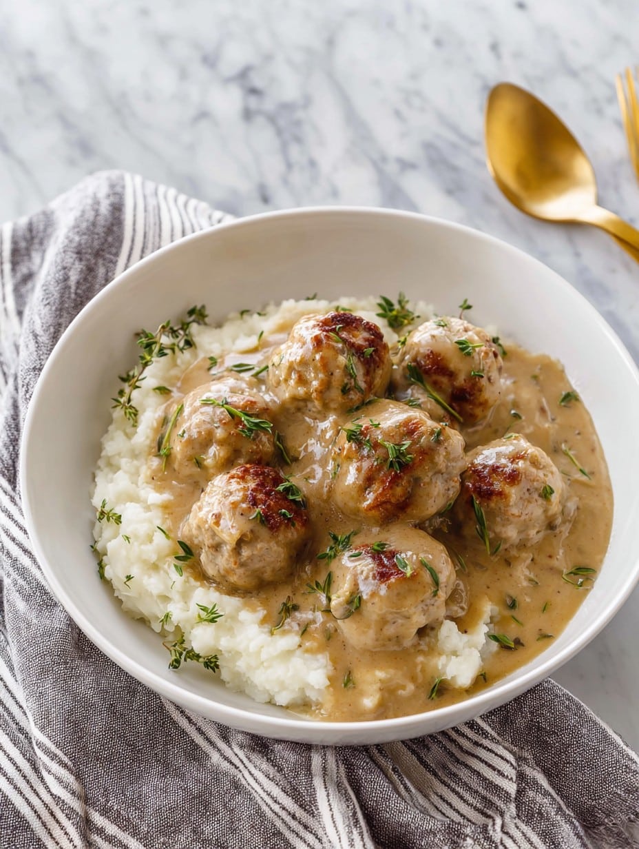 Healthy Turkey Meatballs With Gravy