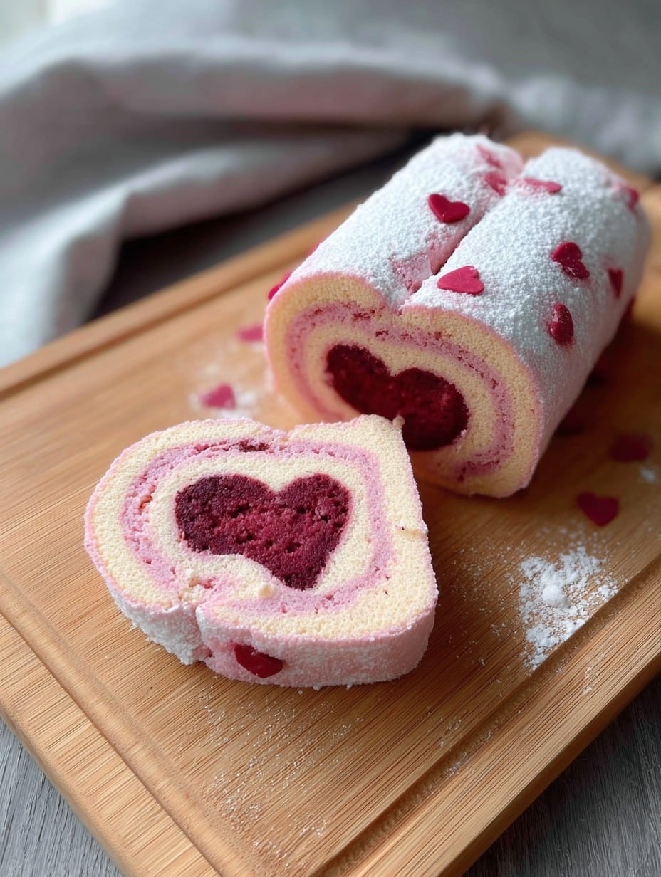 Heart-Shaped Swiss Roll for valentine's day