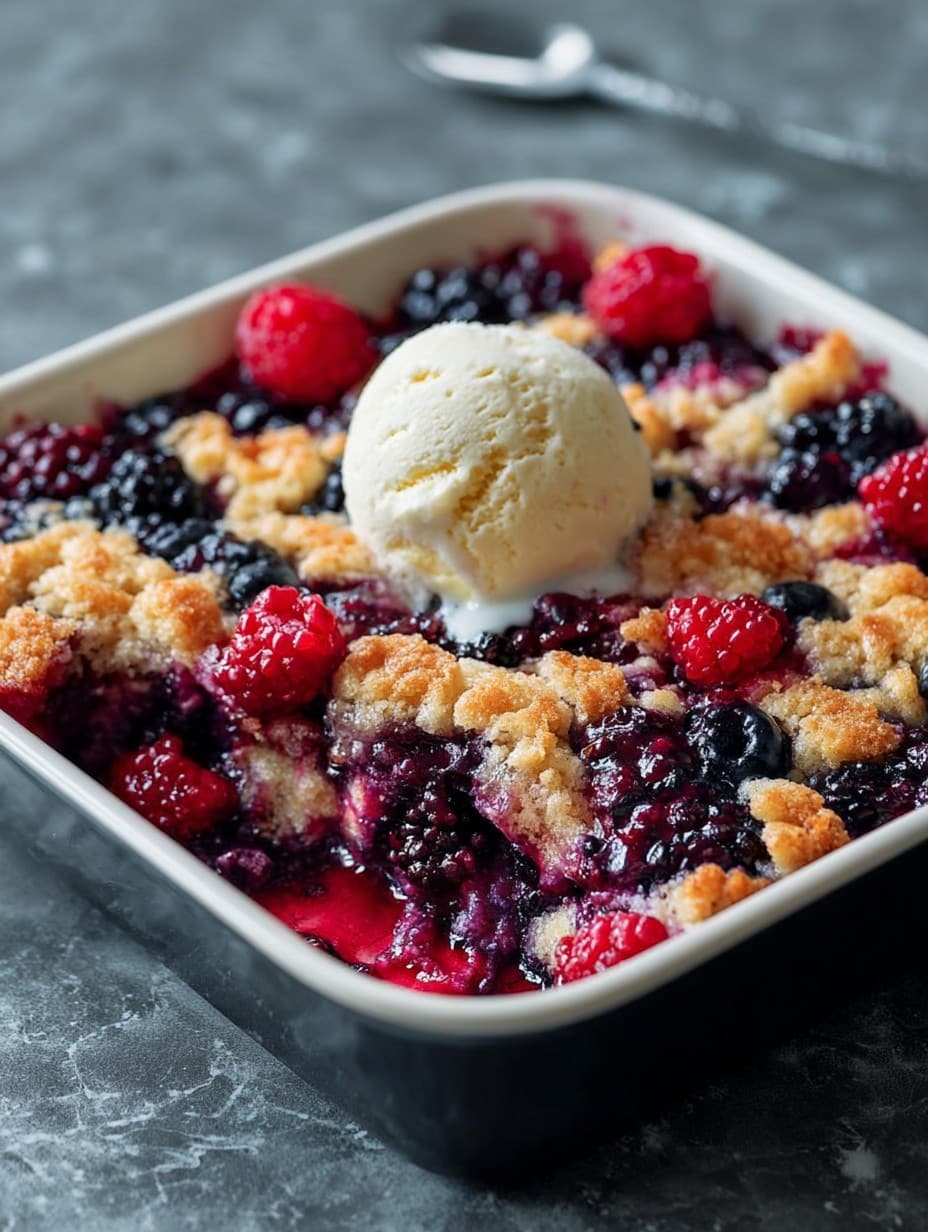 Juicy Triple Berry Dump Cake Recipe