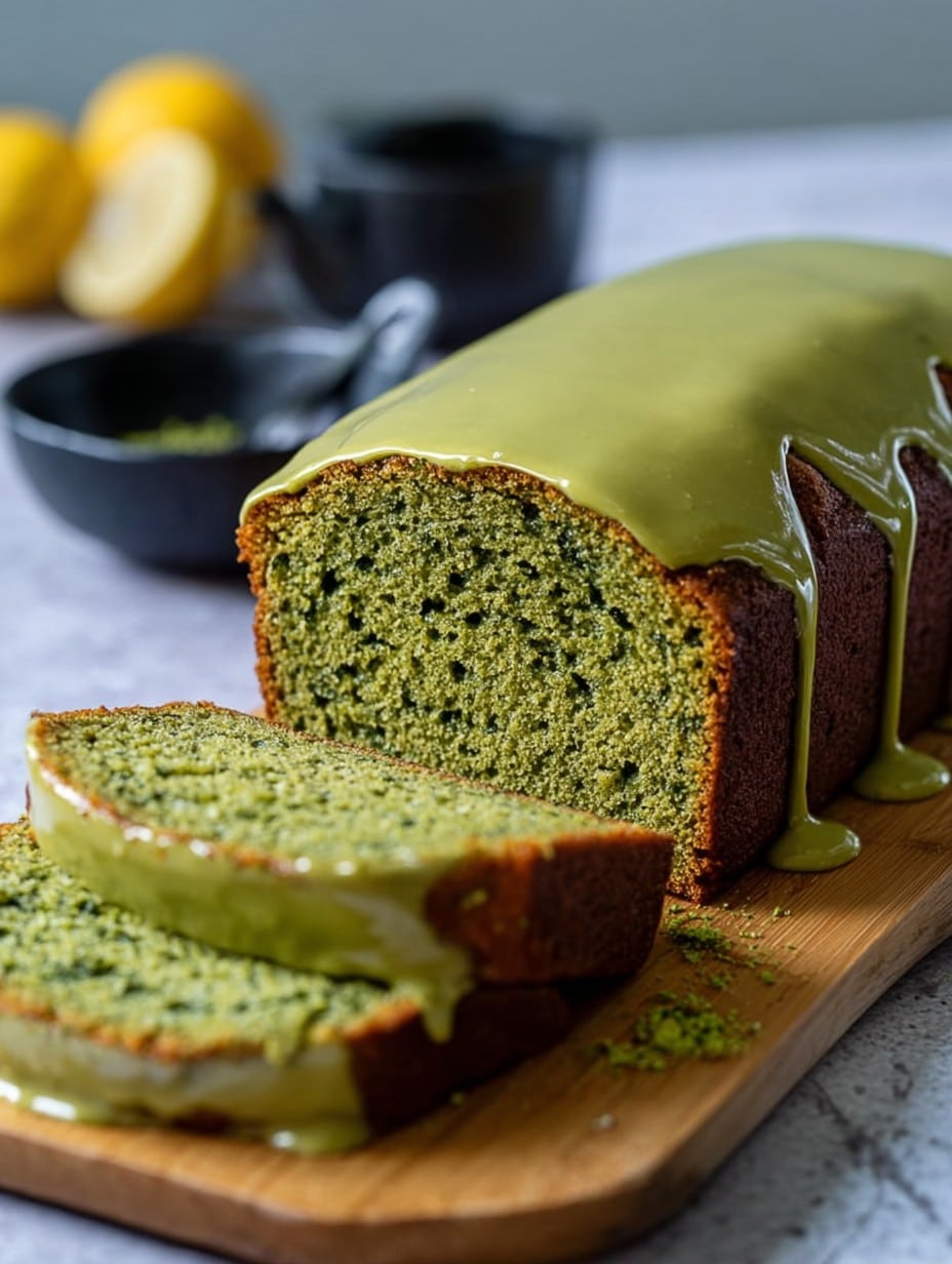 Matcha Pound Cake with Velvety Matcha Glaze